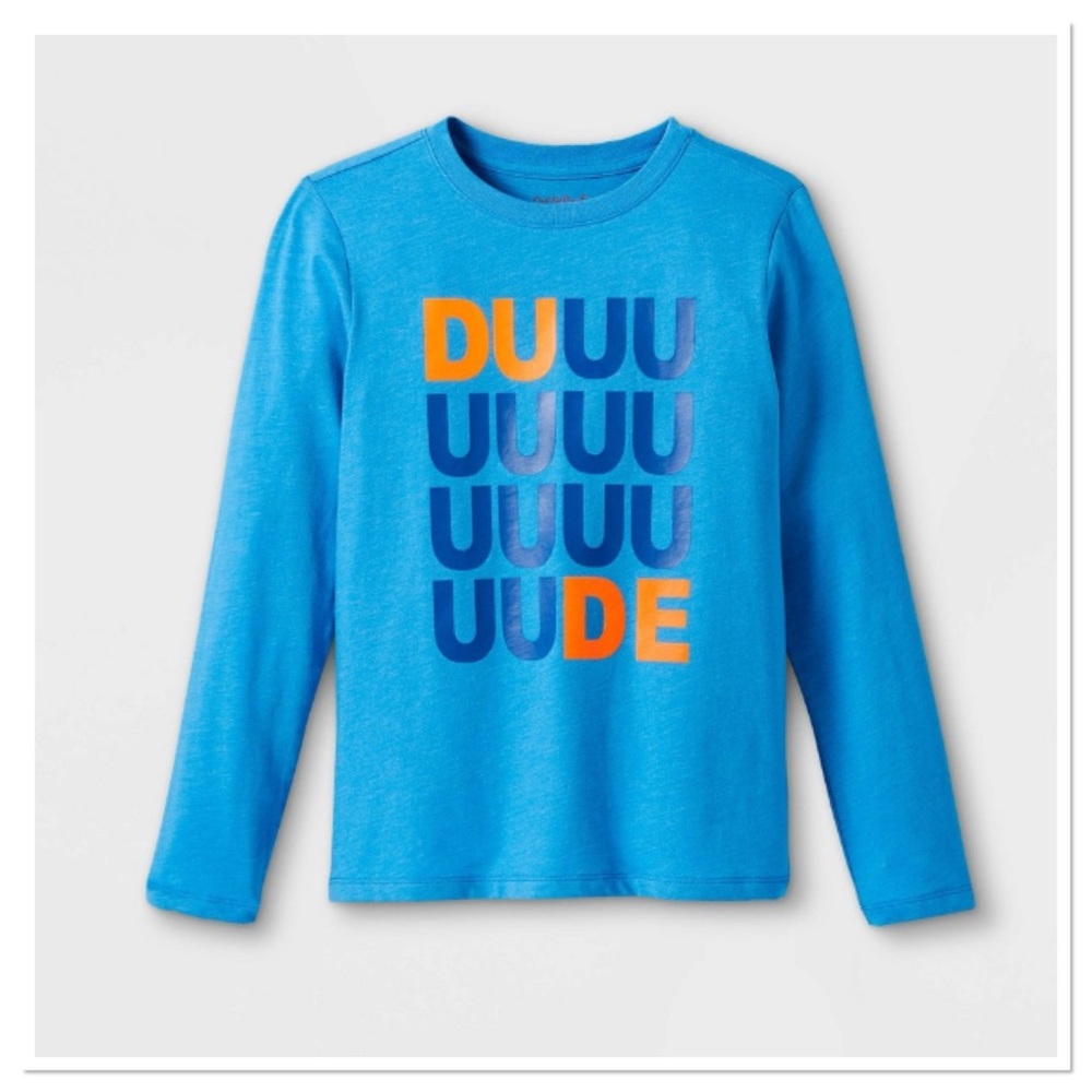 Cat & Jack Boys Long Sleeve Dude Graphic T-Shirt